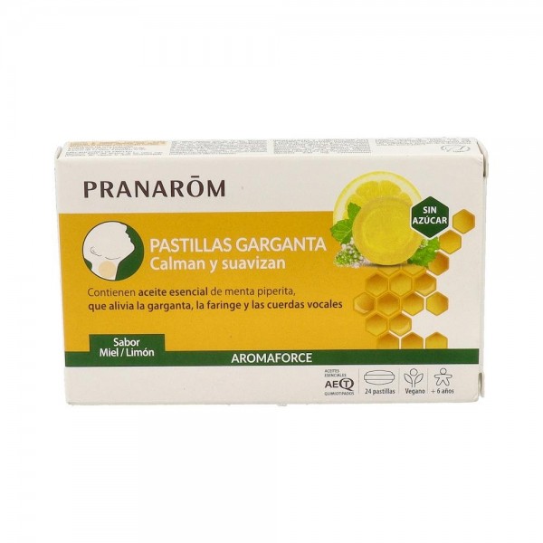 Pranarom Aromaforce Garganta Miel 24 Past