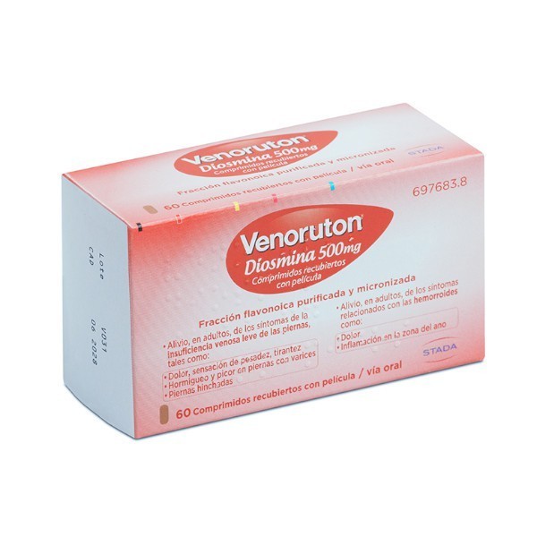 VENORUTON DIOSMINA 500 MG COMPRIMIDOS RECUBIERTOS CON...