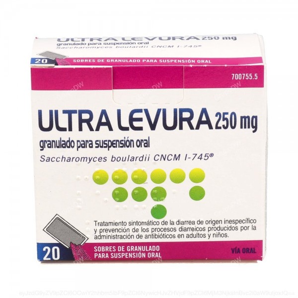ULTRA-LEVURA 250 mg POLVO PARA SUSPENSION ORAL, 20 sobres