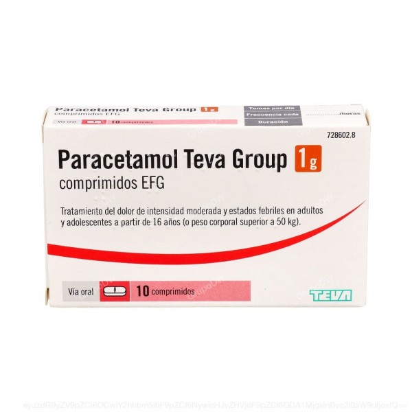 PARACETAMOL TEVA GROUP 1 g COMPRIMIDOS EFG