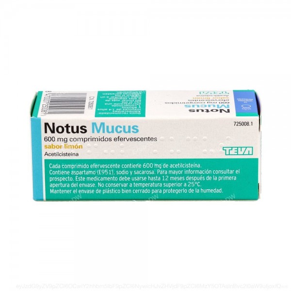 NOTUS MUCUS 600 mg COMPRIMIDOS EFERVENCENTES SABOR LIMON,...