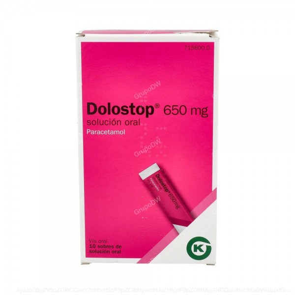 DOLOSTOP 650 mg SOLUCION ORAL,10 sobres