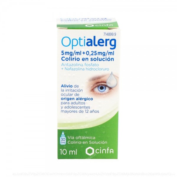 OPTIALERG 5 mg/ml + 0,25 mg/ml COLIRIO EN SOLUCION, 1...