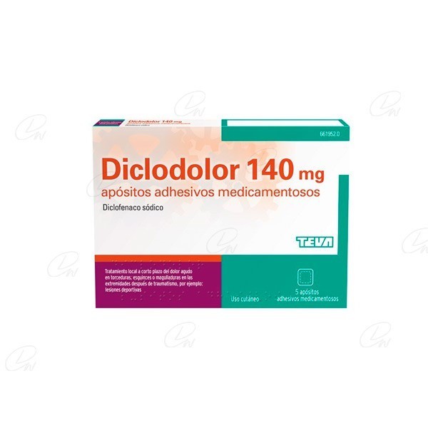 DICLODOLOR 140 mg APOSITOS ADHESIVOS MEDICAMENTOSOS, 5...