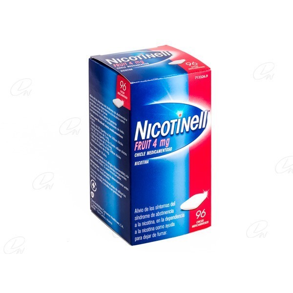 NICOTINELL FRUIT 4 mg CHICLE MEDICAMENTOSO, 96 chicles