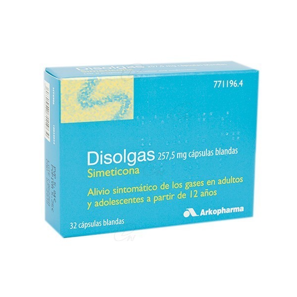 DISOLGAS 257,5 mg CAPSULAS BLANDAS, 32 capsulas