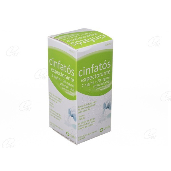 CINFATOS EXPECTORANTE 2/20 MG/ML SOLUCION ORAL 200 ML (PET)
