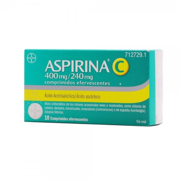 ASPIRINA C 400 mg/240 mg COMPRIMIDOS EFERVESCENTES, 10...