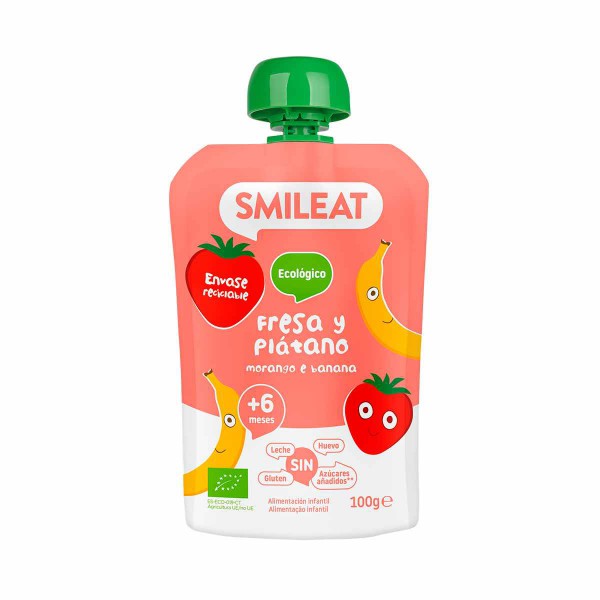 SMILEAT POUCH ECO 1 BOLSA 100 G SABOR FRESA Y PL