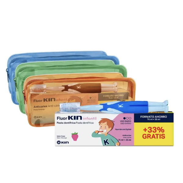 FLUORKIN INFANTIL NECESER PASTA + CEPILLO