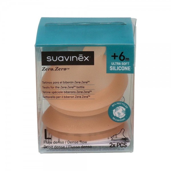 Tetina Suavinex Zero Antic B/Ancha Sil Flujo Denso 2 Uni